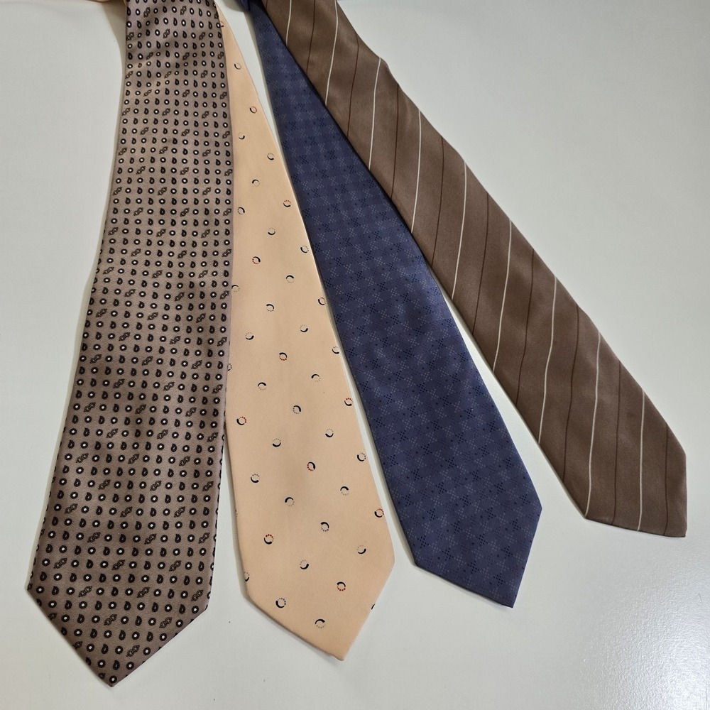 Lot 4x VTG Paco Rabanne Paris Men's Neck Ties Designer Handmade Italy 100% Silk